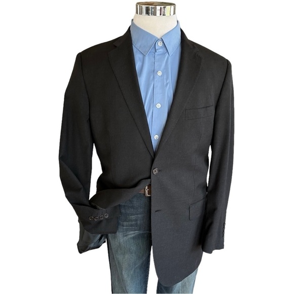 Pronto Uomo Mens Blazer Sport Coat Two Button Casual Jacket Size 44L Wool Suit - Picture 15 of 15